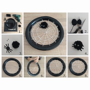 V�roba z pap�rov�ch tal��k� - DIY - pavu�ina